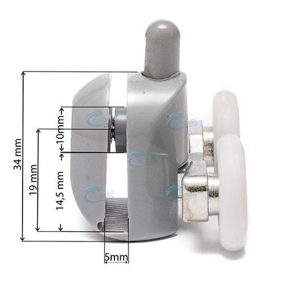 AA Commerce Deurgeleiders Douchecabine Wielen 4 Stuks