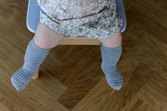 GoBabyGo - ABS Baby Sokken 6-12 Mnd Grey Melange | bol