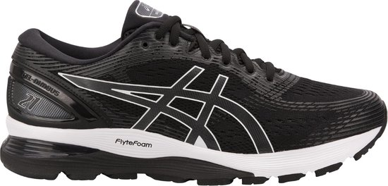 Asics Gel-Nimbus 21 Hardloopschoenen Heren Sportschoenen - Maat 42 - Mannen - zwart/wit Asics Gel-Nimbus 21 Hardloopschoenen Heren Sportschoenen - Maat 42 - Mannen - zwart/wit