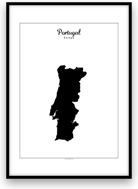 Portugal landposter - Zwart-wit