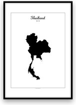 Thailand landposter - Zwart-wit