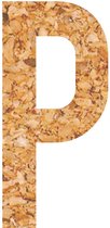 kurk - muurletter - plakletter - prikbord - kurk - vegan – letter -  P - 28 cm hoog