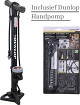 Dunlop fietspompen - Vloerpomp Met Drukmeter 61,5 cm - Incl. Dunlop handpomp - Mini pomp
