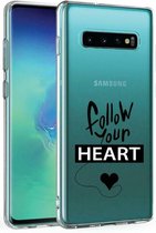 Samsung Galaxy S10 transparant siliconen hoesje - Follow your heart