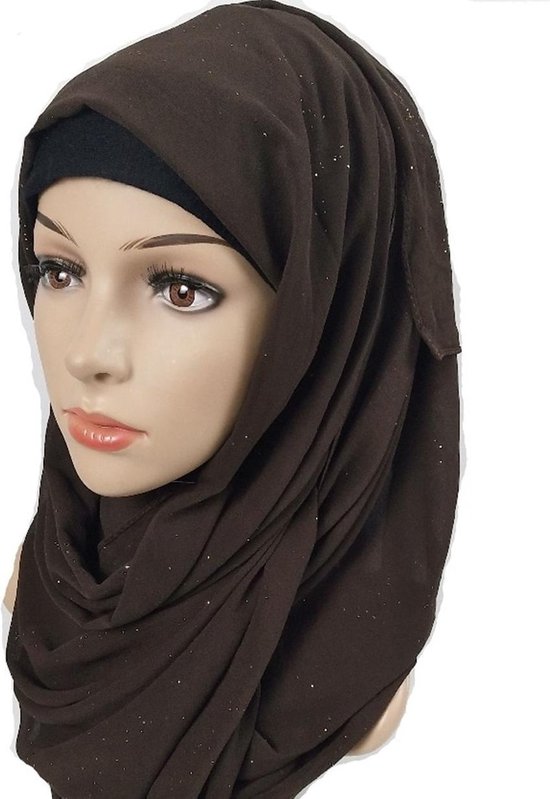 terugvallen strak whisky Instant Hijab | Hoofddoek | Comfortabele Omslagdoek | Polyester | One Size  | Bruin Met... | bol.com