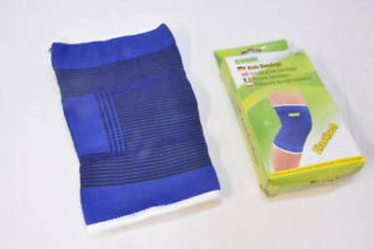 B-Home bandage/brace voor knie - volwassenen - universele maat - blauw - Spieren/gewrichten ondersteuning - Sportbandage