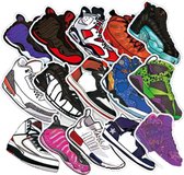 45  Basketbal sneakers schoenen stickers 6x7cm voor Agenda muur kast bed lapop etc.