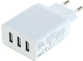 USB thuislader met 3 poorten - Smart IC - 3,1A / wit