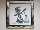 Ingelijste afbeelding (prent) Humphrey Bogart 36 x 36 cm