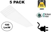 5 PACK - Led Paneel 30x120 cm, 36w, 3440 Lumen, 3000K Warm Wit, Flikkervrij, Stekkerklaar