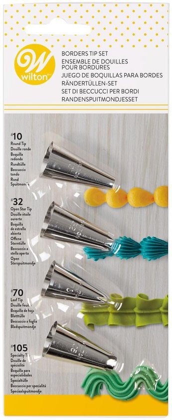 Wilton Spuitmondjes Set - Garneerspuit voor Taartdecoratie - Sierranden #10, #32, #170, #105