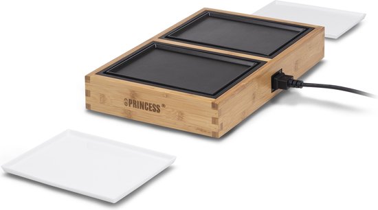 Princess Dinner4two Pure 104020 - Gourmetstel - Teppanyaki - Grill & Bakplaat - 2 meter snoer - Uit te breiden tot 10 personen - Bamboe — afbeelding 4