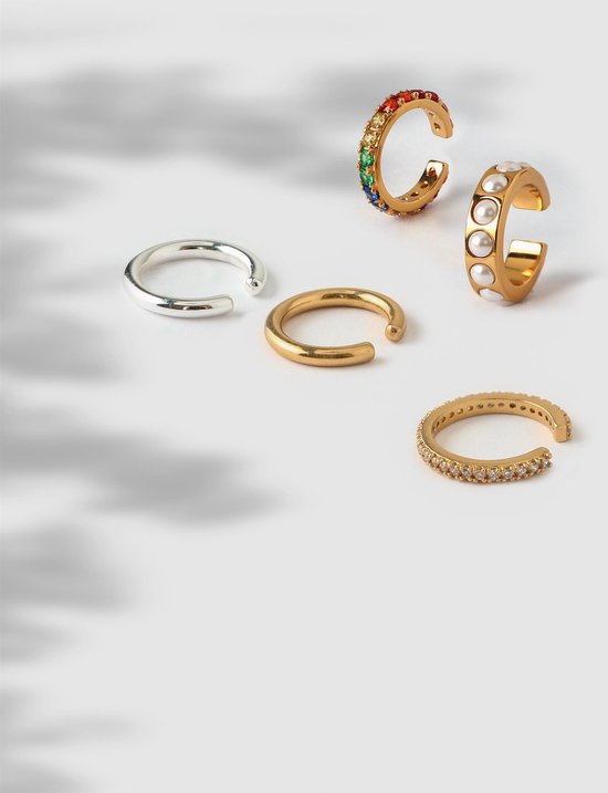 Orelia ear cuff glad goudkleurig bol