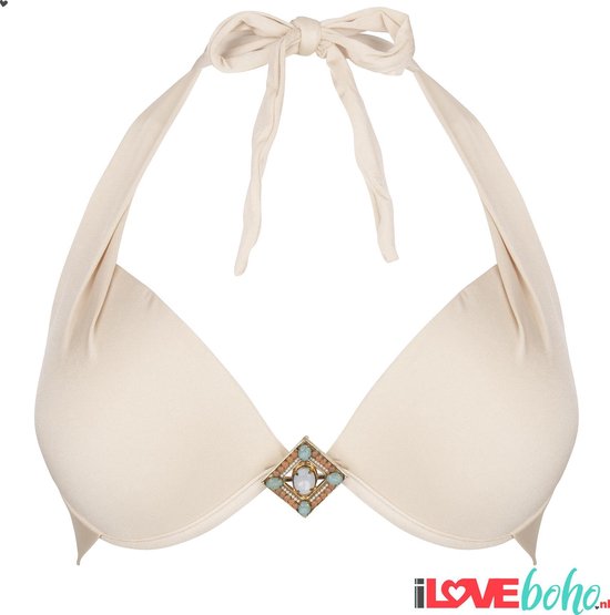 Decoderen Niet doen Inspectie BOHO Bikini Top - Ibiza - Supreme - Triangle - Ivory - Ivoor - Wit creme -  M -- Cup B | bol.com