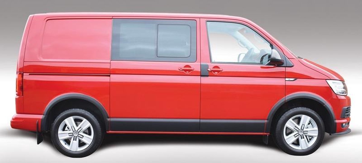RGM Set Zijpanelen passend voor Volkswagen Transporter T5 2003-2015 & T6 2015- Korte wielbasis & Schuifdeur rechts - Zwart