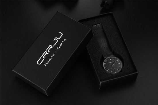 CRRJU® Montres pour femmes Montre femme Montre femme Filles Montre femme - CRRJU en acier - Résistant à l'eau - Coffret cadeau - Zwart Blauw