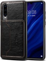 Card Case voor Samsung Galaxy A70 | Zwart | PU Leren Back Cover | Wallet | Pasjeshouder met Kickstand