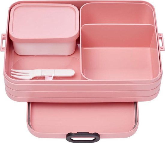 Mepal – Bento lunchbox Take a Break large- inclusief bento box – Nordic pink – Lunchbox voor volwassenen