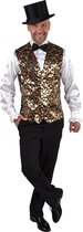 Magic Design Gilet Stars Heren Polyester Zwart/goud Maat Xs/s