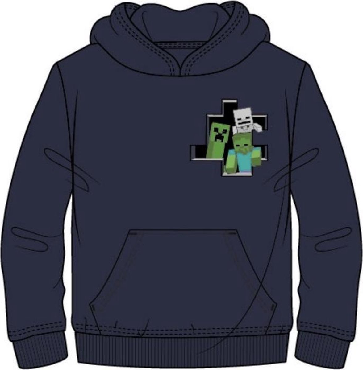 Minecraft sweater - hoodie - blauw - maat 116 cm / 6 jaar | bol.com