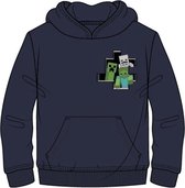 Minecraft sweater - hoodie - blauw  - maat 116 cm / 6 jaar