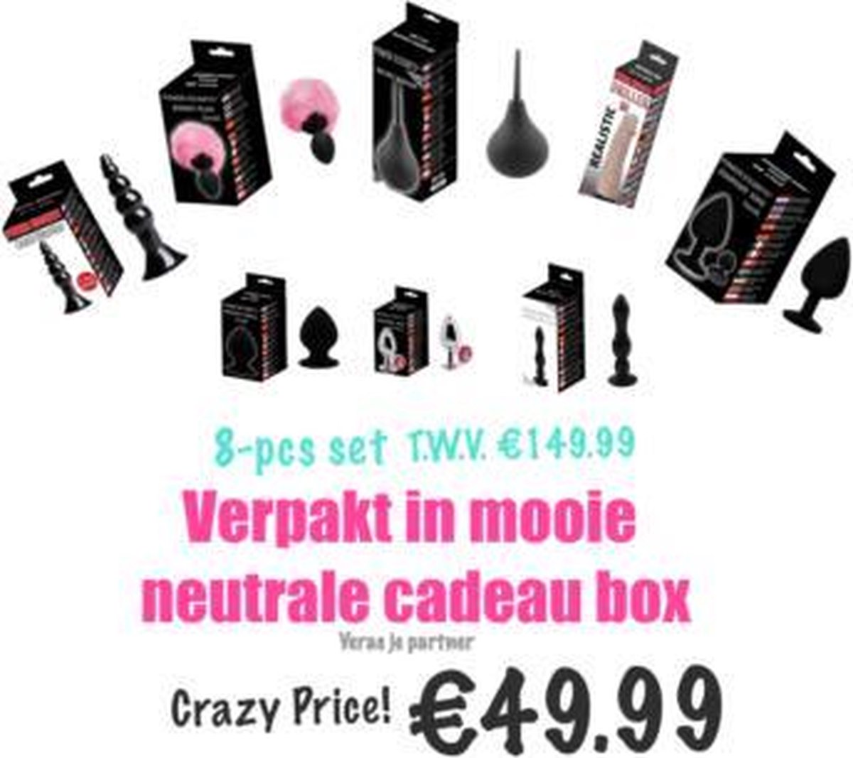 Goedkoopste Anaal verwen box - 8 pcs - Verrassingspakket - Mega deal - zolang voorraad strekt