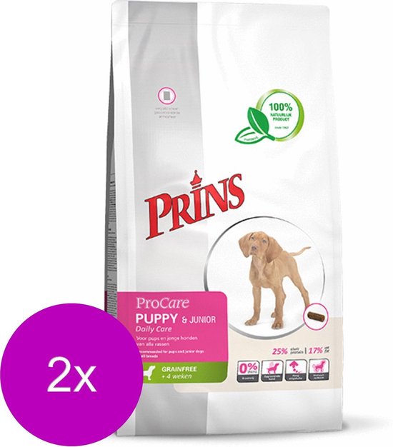 Prins Procare Puppy&Junior Dailycare - Hondenvoer - 2 x 3 kg Graanvrij