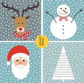 8 kerstkaarten | BONTE KERST | set kaarten met enveloppen