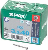 SPAX R 88091 Senkkopf T-STAR TG 197000350403 Vis à bois 3.5 mm 40 mm Torx, 6 pans intérieurs ronds 88091 acier inoxydab