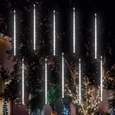 LED Meteoriet regenlichten kerst - 360 LED ijspegels,10 spiralen - 50 cm tubes - Koud wit