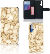 Bookcase Huawei Nova 5T | Honor 20 Marmer Goud