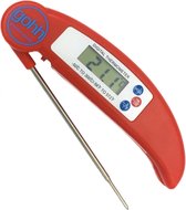 Gohh Digitale Vleesthermometer - BBQ thermometer - Kookthermometer - Suikerthermometer - Inklapbare Sonde - BBQ thermometer - LCD scherm - Meter tot 300 °C - Rood