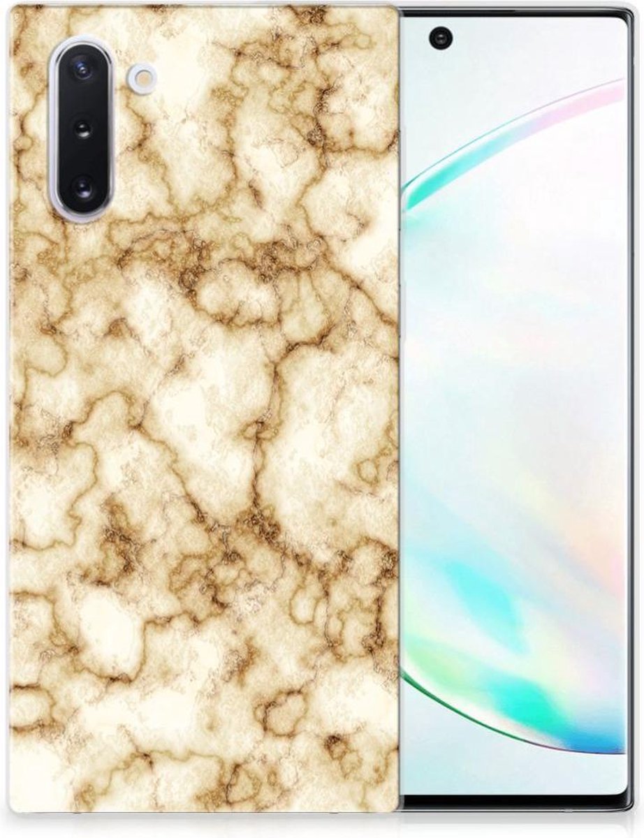 Samsung Galaxy Note 10 TPU Siliconen Hoesje Marmer Goud
