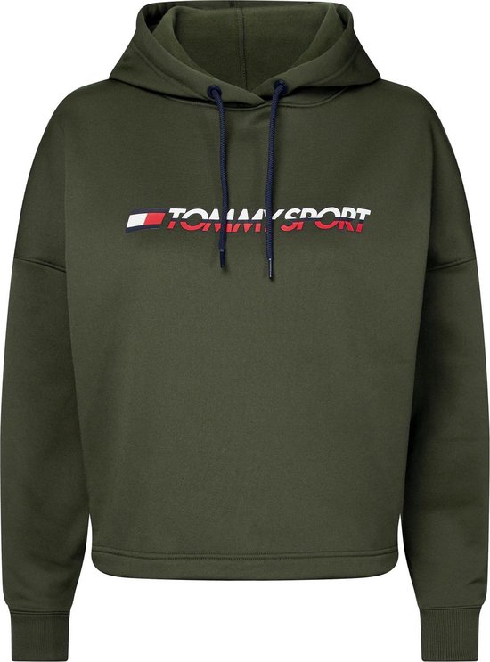 Tommy Hilfiger Sporttrui - Maat XS - Vrouwen - olijfgroen/wit/rood | bol.com