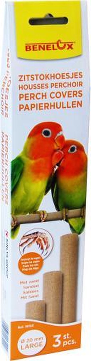 Dierenbenodigdheden Benelux Zand Zitstok hoesjes Large 3 Stuks