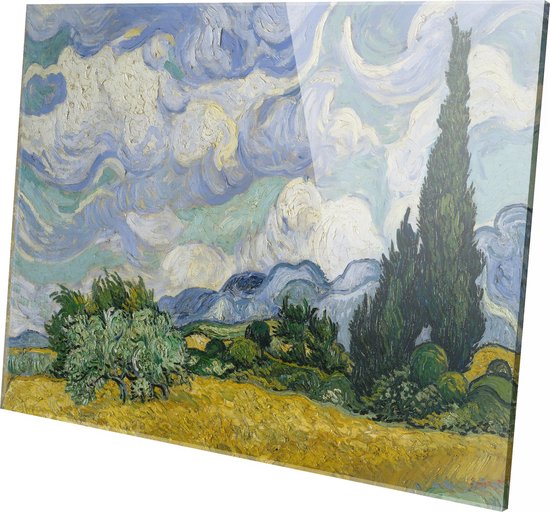 Korenveld met cipressen | Vincent van Gogh  | Plexiglas | Wanddecoratie | | Schilderij | Oude meesters | Foto op plexiglas