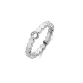 Melano twisted wave ring - zilverkleurig - dames - maat 58