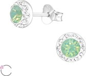 Joy|S - Charm rond Swarovski oorbellen 6 mm groen