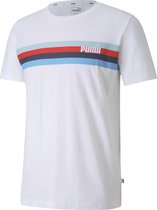 PUMA Celebration Graphic Tee Heren Sportshirt - Puma White-Stripe - Maat M