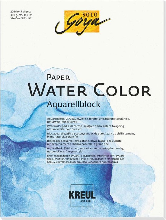SOLO GOYA Paper Water Color 18 x 24 cm – 20 sheets 300 g/m2