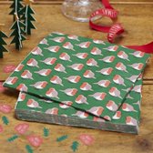 Christmas Patterns  -  Servetten Roodborstjes