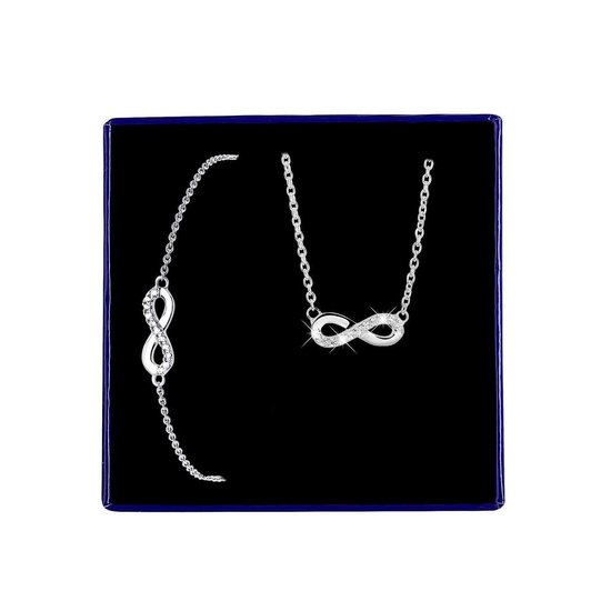 Zilveren set infinity met zirkonia