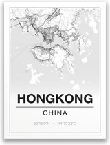 Poster/plattegrond HONGKONG - 30x40cm