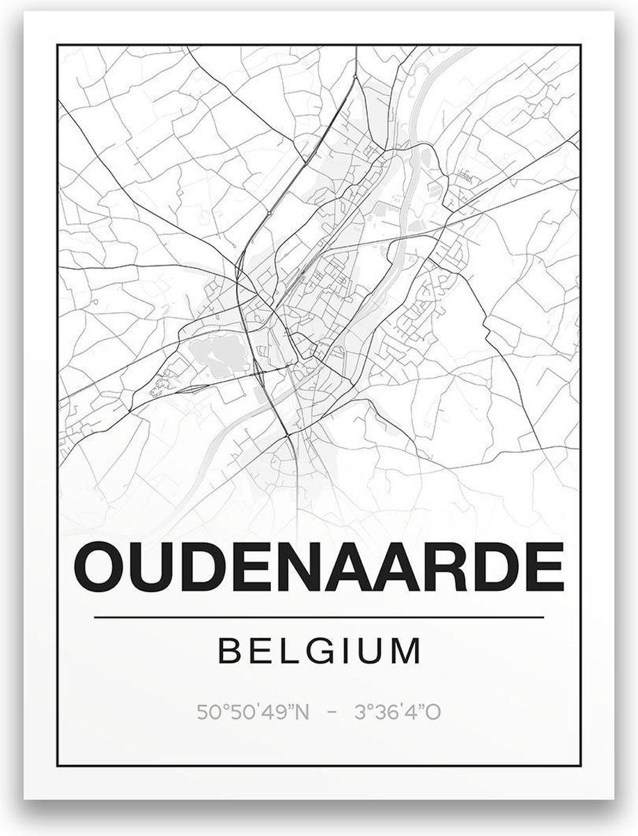Poster/plattegrond OUDENAARDE - 30x40cm op Prijzenvolger.com