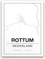 Poster/plattegrond ROTTUM(GR) - 30x40cm