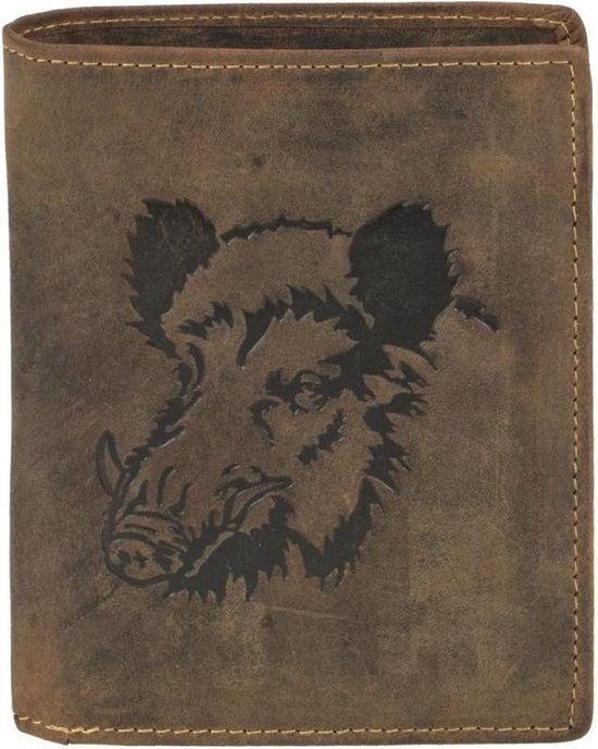 Greenburry - Vintage animal wallet - wild boar - men - brown | bol.com