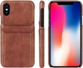 Card Case voor Apple iPhone XR | PU Leren Back Cover | Luxe Telefoonhoesje | Pasjeshouder | Bruin