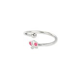 New Bling 943200688 - Zilveren ring met roze kroontje.