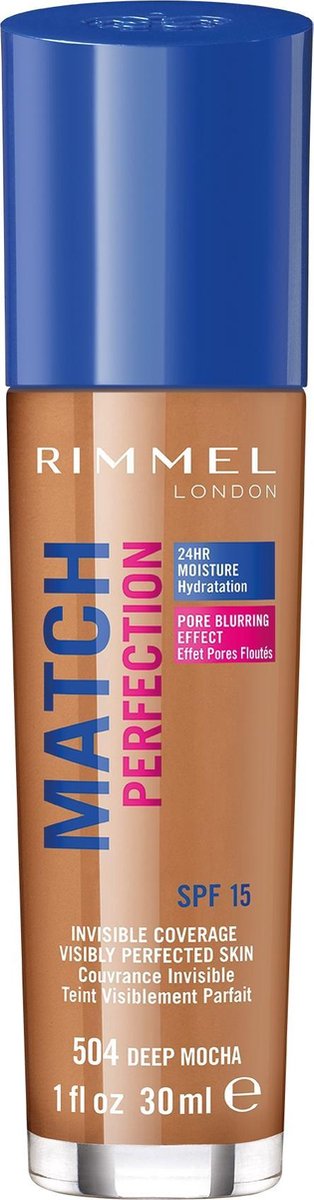 Rimmel London Match Perfection Foundation - 504 Deep Mocha