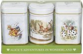 New English Teas Alice in Wonderland Gift Pack 3 x mini Tin English Breakfast - English Afternoon - Earl Grey 70 gr. Loose tea (MT46)